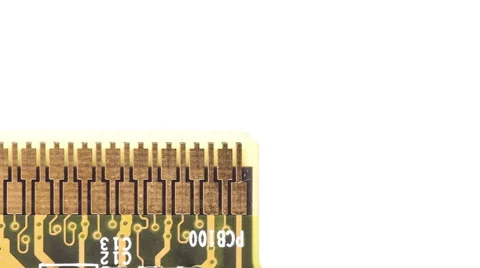 Close up of circuit board moving right on white background Stock Footage 47556284
