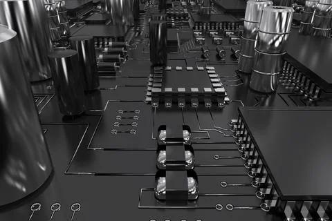 Close up of circuit board Foto stock