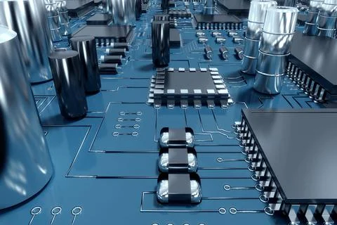 Close up of circuit board Foto stock