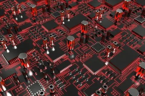 Close up of circuit board Foto stock