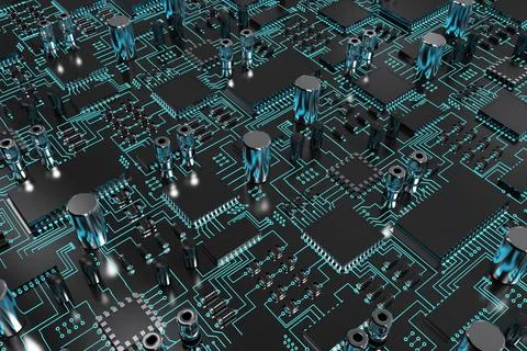 Close up of circuit board Foto stock