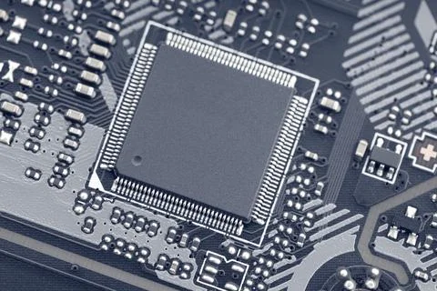 Close up of Circuits Electronic on Mainboard Technology computer. Abstract .. Stock Photos