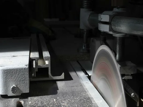 Close-up of a circular saw cuts the particle wooden board. Stock Footage 74911072
