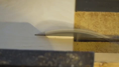 Close-up. Circular saw sawing board. Carpentry workshop. Stock Footage 107611161