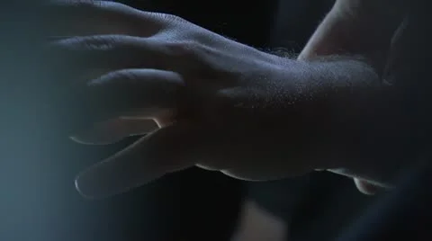 Close up of clamp being applied to arm, pan up arm Stock Footage 20448786