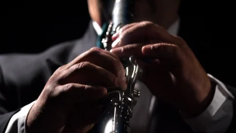 Close-up Clarinet Player Video stock 111925118