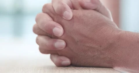 Close-up of clasped hands expressing anxiety, stress, anticipation, nervous.. Stock Footage 340607001