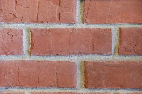 Close-Up of Classic Red Brick Wall Texture with Traditional Masonry Pattern Stock Photos