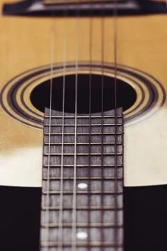 Close-up of classical guitar Stock Photos