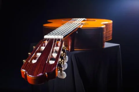 Close-up of classical guitar Stock Photos
