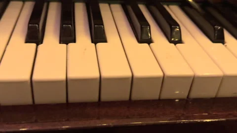 Close-up of classical piano keys Stock Footage 307090149