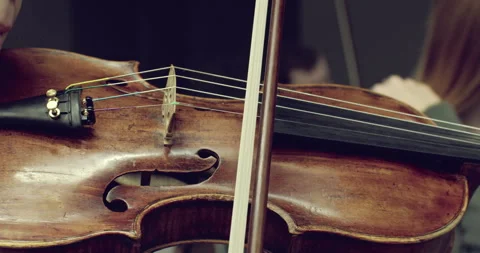 Close-Up of a Classical Violin in Rehearsal Видео 296586972