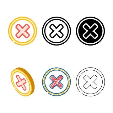 Close clean button color icon vector Stock Illustration