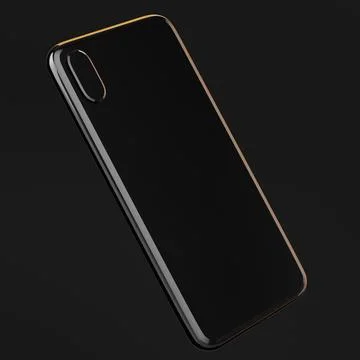 Close-up of clean smartphone mockup on black background. 3d rendering illustr Stockillustratie