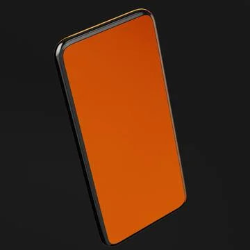 Close-up of clean smartphone mockup on black background. 3d rendering illustr Stockillustratie