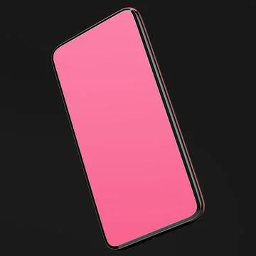 Close-up of clean smartphone mockup on black background. 3d rendering illustr Stockillustratie