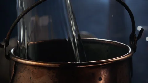 Close-up, clean water pouring into a pan. Cooking in the kitchen Stock Footage 310179972