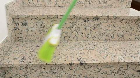 Close up of cleaner the stairs Vidéo 37818729