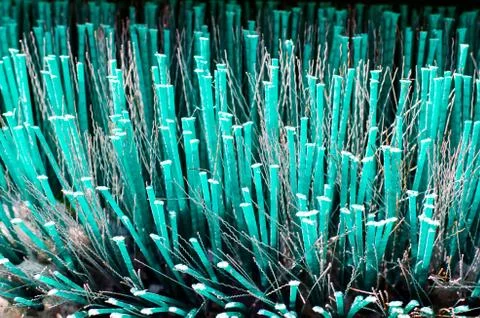 Close-up of cleaning brush of sweeping machine background Stock Photos