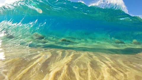 Close Up Of Clear Ocean Wave At A Beach Video stock 120670900