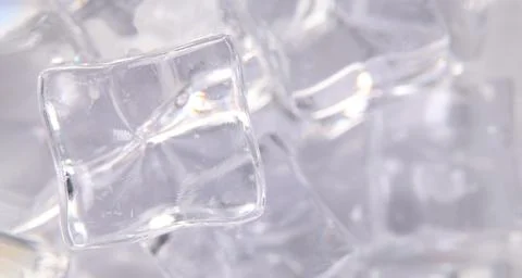 A close up of clear square ice cubes Stock Photos