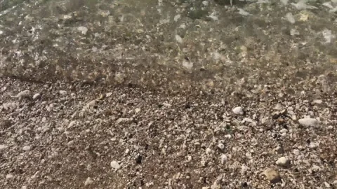 Close-up clear wave water on shore Stock Footage 295579631