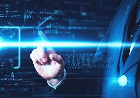 Close up of clicking on computer screen Stock Photos