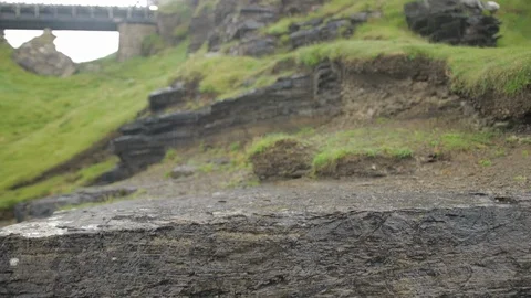 Close up of cliff face in the rain Stock Footage 111559191