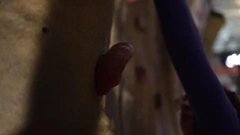 Close up of a climbing grip Stock Footage 339287719