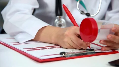 Close-up of a clinic worker specialist Close-up Male doctor with stethoscope Stock-Footage 336587563
