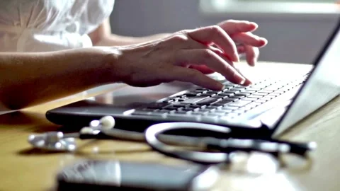 Close-up of a clinic worker specialist Close-up Male doctor with stethoscope Stock-Footage 336588448