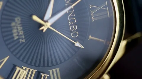 Close up clock and countdown timer and stopwatch dark background Stock Footage 74231037