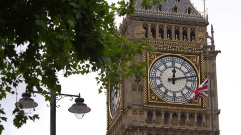Close-Up On The Clock Of The Big Ben Tower In London Stock Footage 166772013