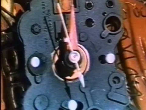 Close-up of clock bomb timer stopping, 1970s Stock Footage 65860215