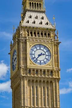 Close up of the clock face on the Elizabeth Tower which houses Big Ben Stock Photos