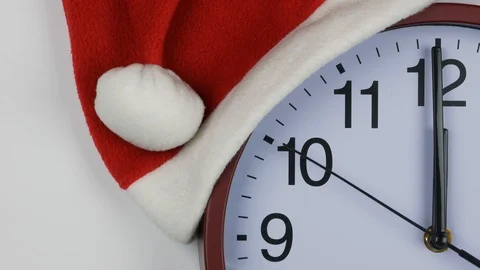 Close up clock face, new year's theme. Stock Footage 99516258