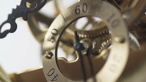 Close-up clock,the hour hand or gear of a clock. Stock Footage 162653575