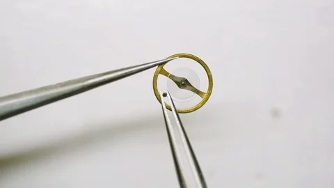 Close up of clock mainspring Stock Footage 86614497