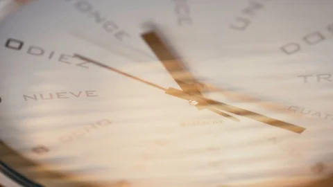 Close-up of a clock spinning Stock Footage 100678168
