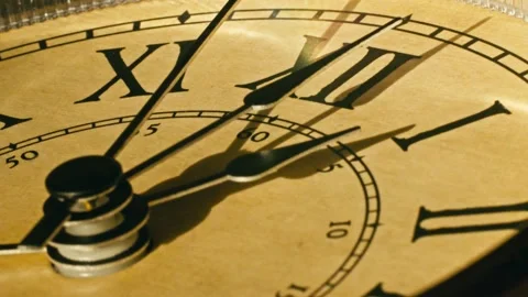 Close Up Of A Clock - Timelapse With Arabic Numbers. Daylight Saving Time Ds Stock Footage 234156436