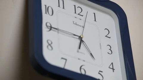 Close up clock,lights turn on Video stock 93608647