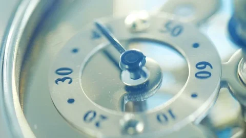 Close up clock's wheels running:time, life, the end Stock Footage 81144418