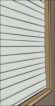 Close Up of Closed Window Stock Illustration