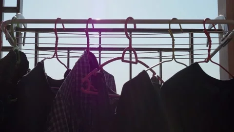Close up of clothes drying in the sun Stock Footage 103209969