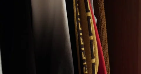 Close up of clothes in wardrobe. Stock-Footage 165827651