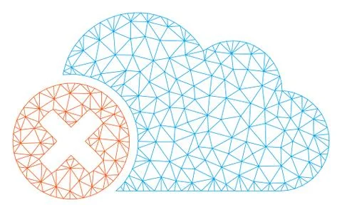 Close Cloud Polygonal Frame Vector Mesh Illustration Stock Illustration