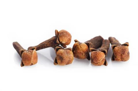 Close up of cloves on white Stock Photos