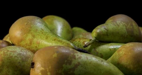 A close-up of a cluster of green pears Stock Photos