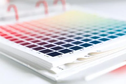 Close-up of a cmyk book for the printing process Stock Photos