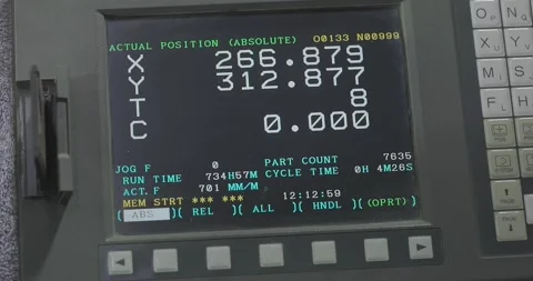Close Up of CNC Control System on Metalworking Machine. CNC Machine Control 動画素材 336997360